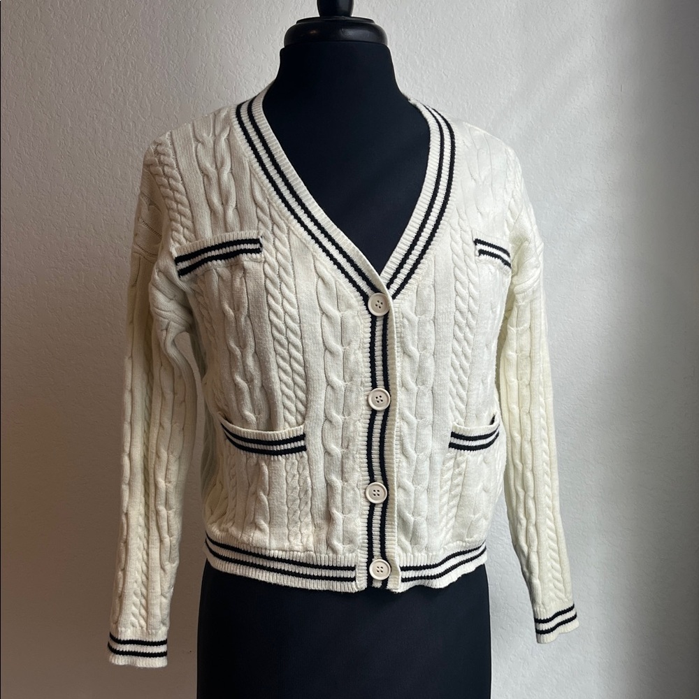 Cider Classic Cable Knit Cardigan Sweater